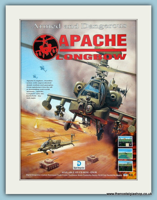 Apache Longbow Computer Game Original Advert 1995 (ref AD3980)