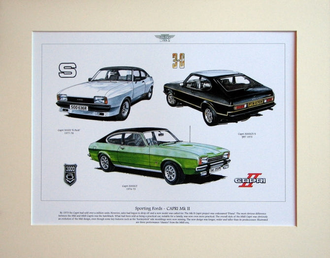Ford Capri Mk II Mounted Print