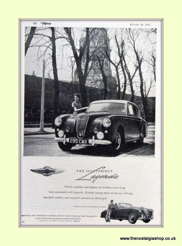 Lagonda Original Advert 1955 (ref AD6712)