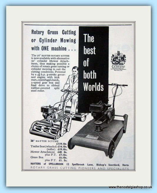 Hayter Rotary Scythe. Original Advert 1960 (ref AD4655)
