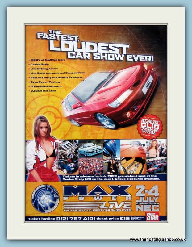 Max Power Live Show. 1999 NEC. Original Advert (ref AD2052)