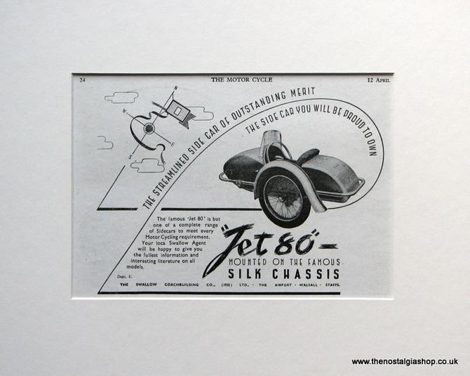 Swallow Jet 80 Set Of 2 Original Adverts 1951 (ref AD1591)