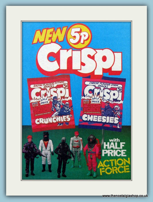 Crispi Crunchies & Cheesies With Action Force Figure Original Advert 1983 (ref AD6444)