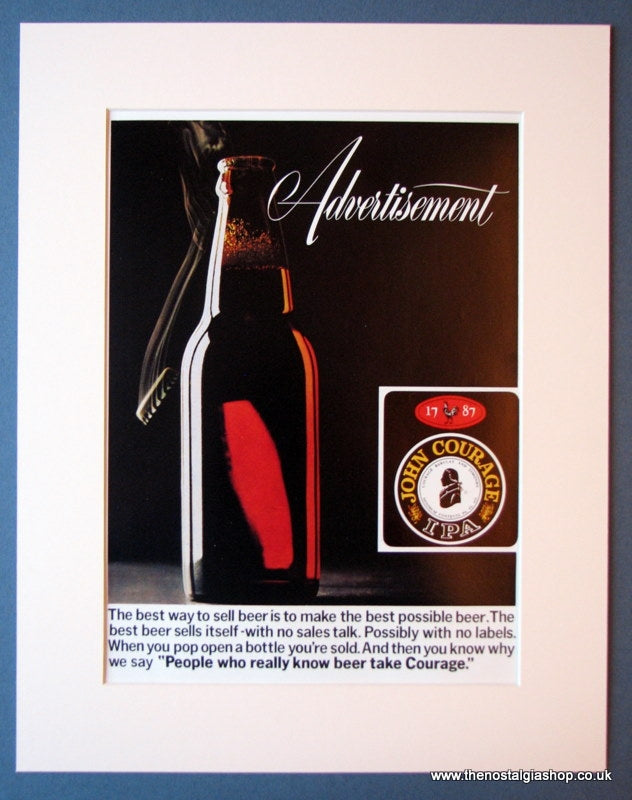 John Courage IPA Beer. Original advert 1967 (ref AD1167)