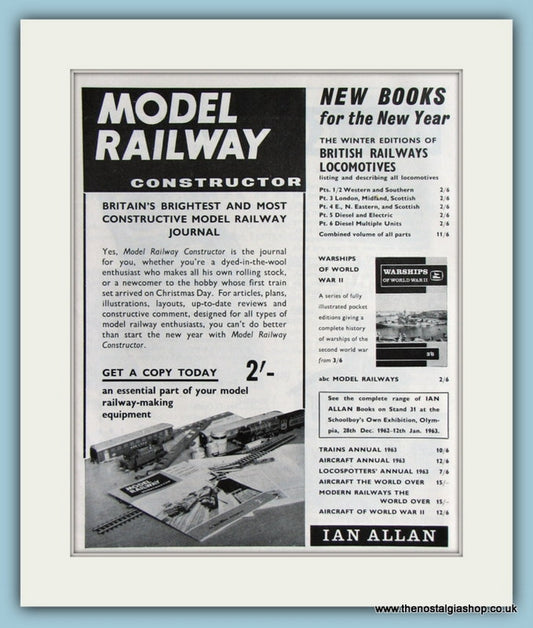 Model Railways Ian Allan Set Of 3 1962 Original Adverts (ref AD2872)