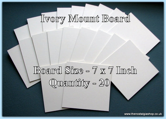 Mount Board. Ivory. Size 7 x 7 Inch. Quantity 20 Sheets