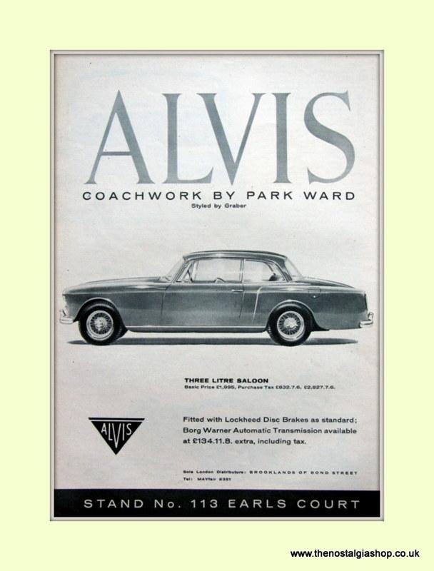 Alvis Three Litre & Coupe.Set of 2 Original Adverts 1960 (ref AD6642)