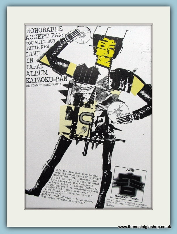 Accept Kaizoku-Ban 1985 Original Advert (ref AD3088)