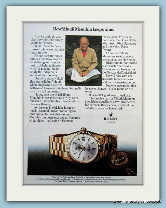 Rolex Watches. Original Advert 1970's (ref AD6110)