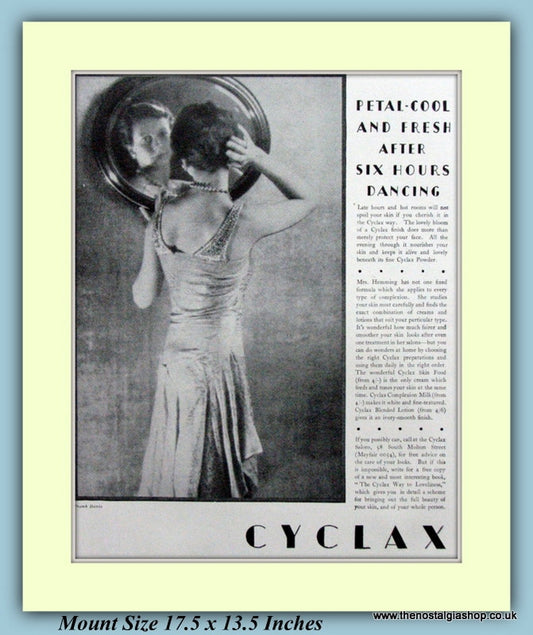 Cyclax Face Creams Original Advert 1927 (ref AD9245)