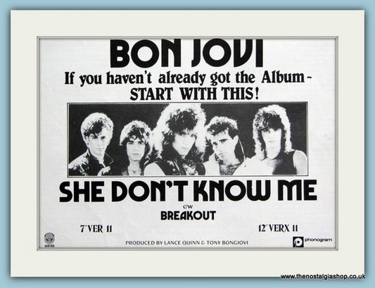 Bon Jovi She Don't Know Me 1984 Original Advert (ref AD3256)