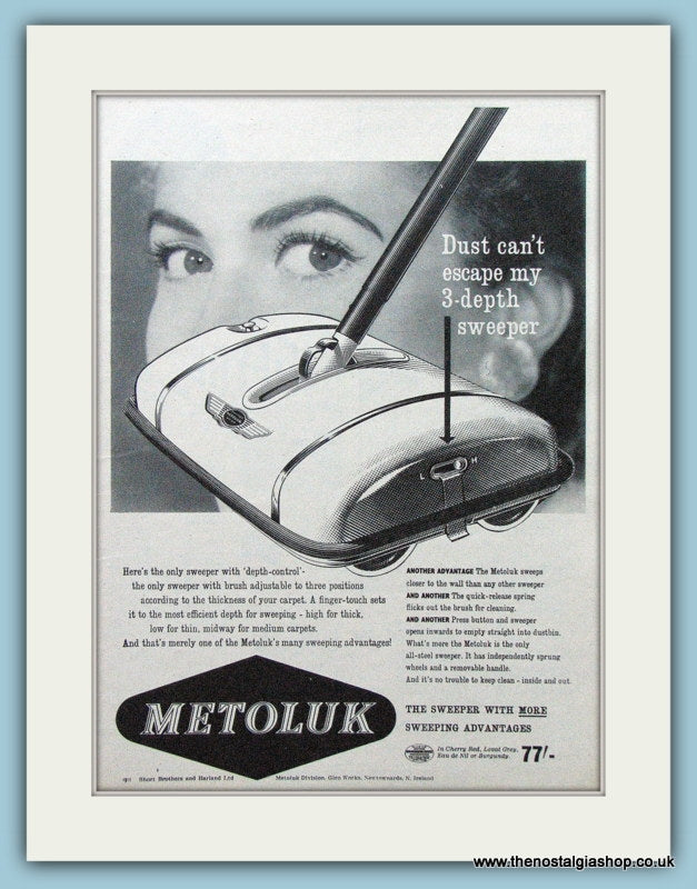 Metoluk Carpet Sweeper Original Advert 1955 (ref AD4298)