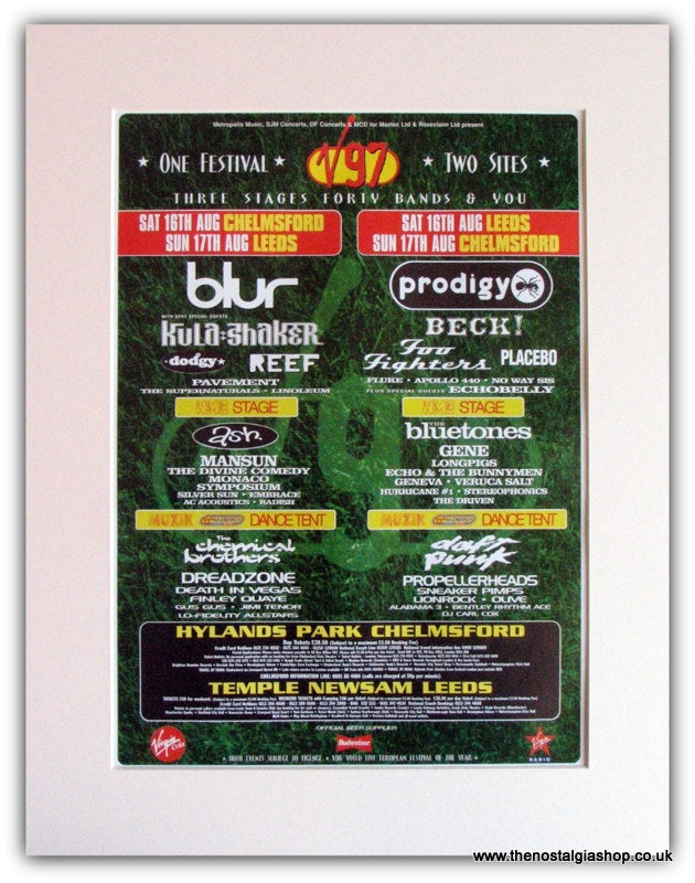 V97 Festival Advert. Blur, Prodigy, Reef. (ref AD1819)