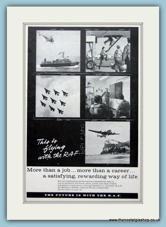 R.A.F Flying And Career Original Advert 1962 (ref AD6272)