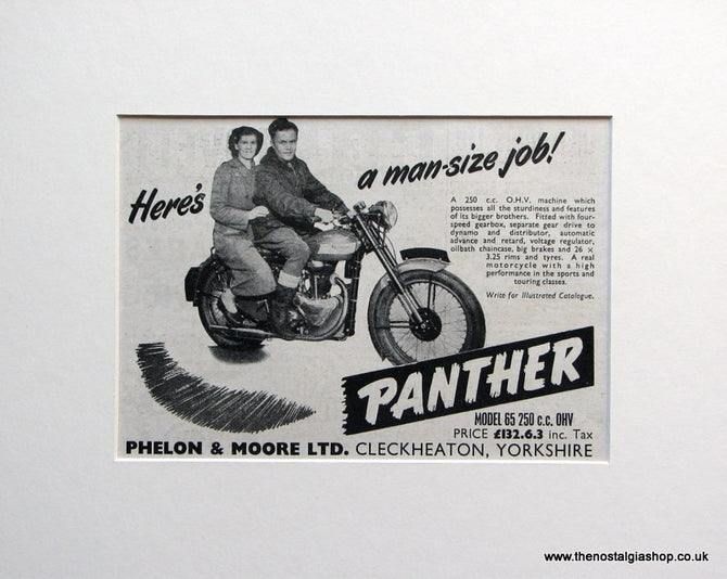 Panther Model 65 250cc Original advert 1953 (ref AD1605)