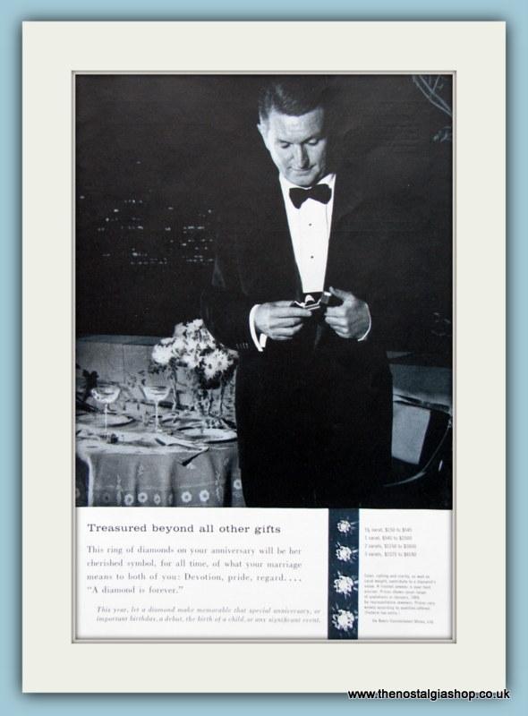 De Beers Diamonds Jewellery Set Of 4 Original Adverts 1959 & 1960 (ref AD6182)