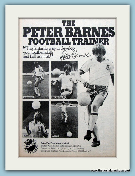 Peter Pan - Peter Barnes Football Trainer Original Advert 1979 (ref AD2670)