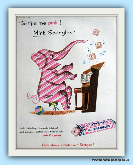 Spangles - Mint. Original Advert 1954 (ref AD8024)