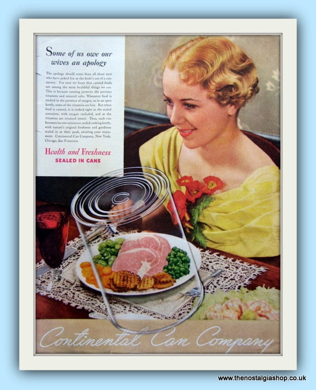 Continental Can Company. Original Advert 1935 (ref AD8111)