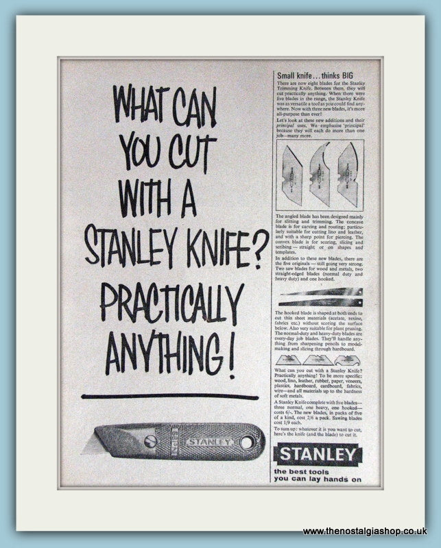 Stanley Tools Original Advert 1964 (ref AD3835)