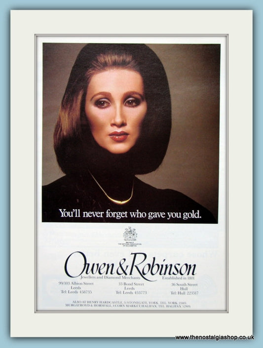 Owen & Robinson Gold Jewellers Original Advert 1982 (ref AD6227)