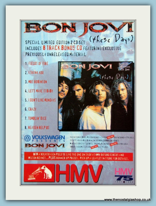 Bon Jovi These Days Special Edition 1995 Original Advert (ref AD3286)
