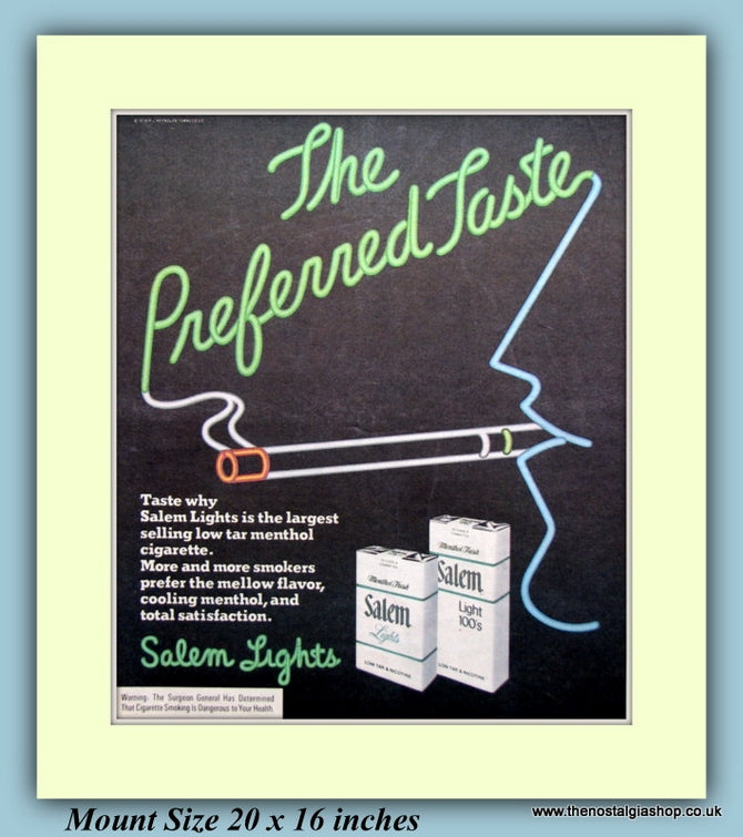 Salem Lights Original Advert 1978 (ref AD9445)