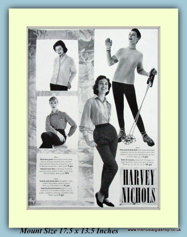 Harvey Nichols Fashion Original Advert 1955 (ref AD9235)
