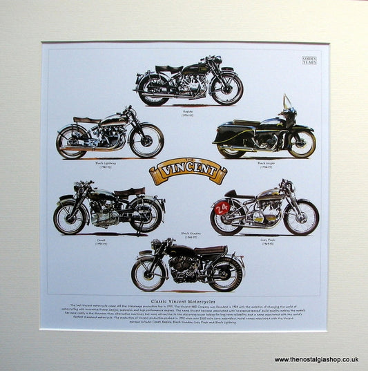 Vincent Motorcycles Mounted Print