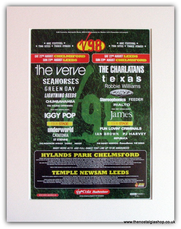 V98 Festival Advert, The Verve, Charlatans (ref AD1818)