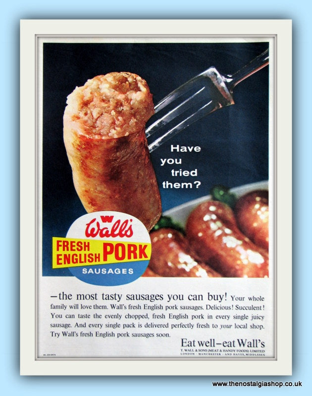 Wall's Pork Sausages Original Advert 1961 (ref AD8072)