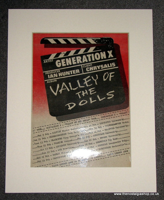 Billy Idol, Generation X Valley of the Dolls Original Advert 1970's