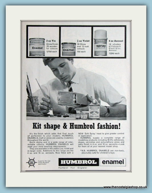 Humbrol Enamel  Set Of 2 1966 Original Adverts (ref AD2863)