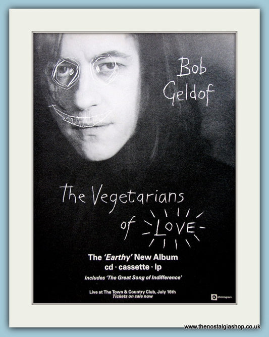 Bob Geldof The Vegetarians Of Love Original Music Advert 1990 (ref AD3574)