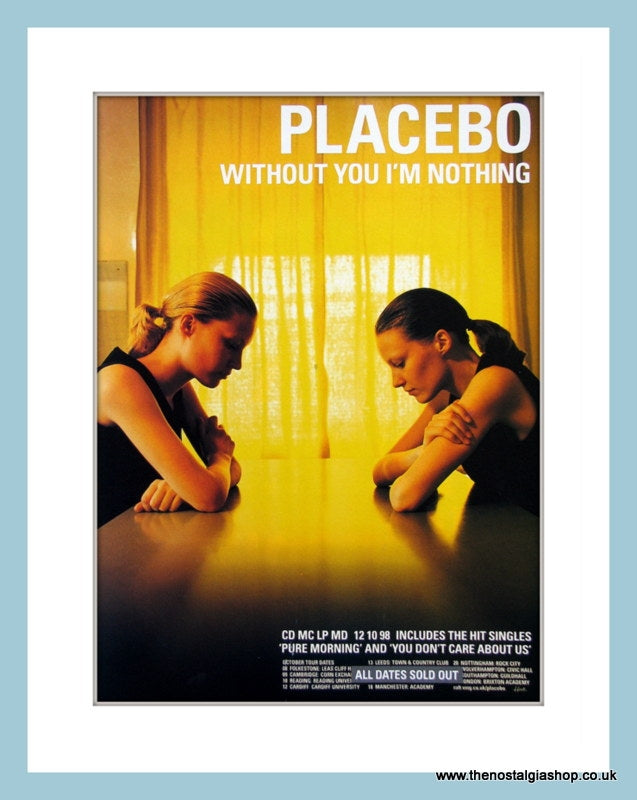 Placebo. Without You I'm Nothing 1998 Original Advert (ref AD2882