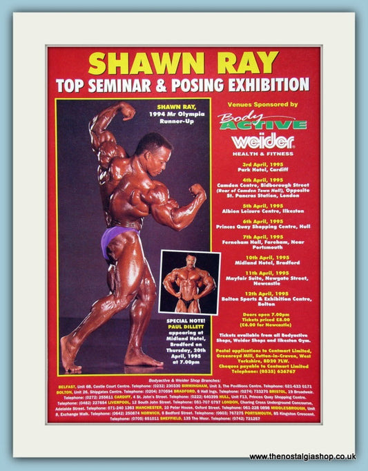 Shawn Ray Seminar & Posing Exhibition Original Advert 1995 (ref AD3945)