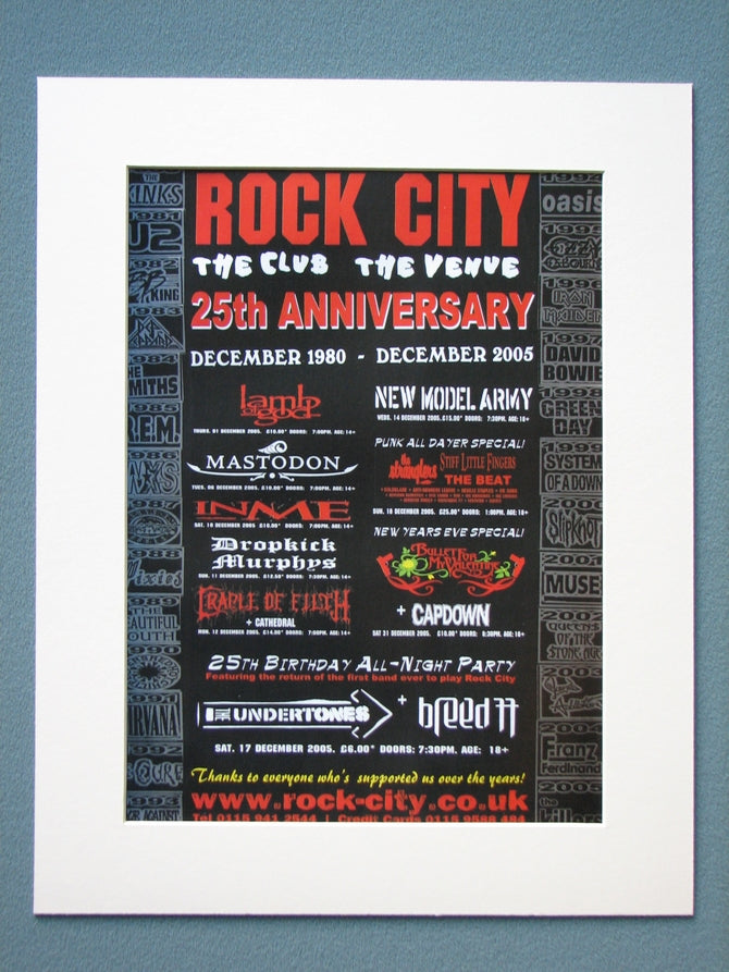 Rock City 25th Anniversary Original Advert 2005 (ref AD879)