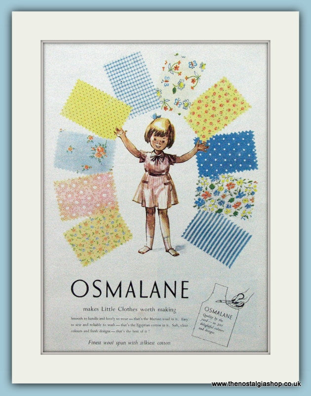 Osmalane Material Original Advert 1955 (ref AD4312)