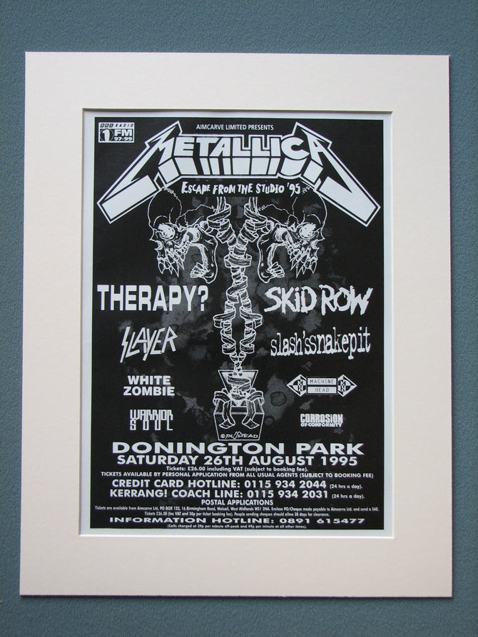 Donington Park Metallica 1995 Original Advert (ref AD876)