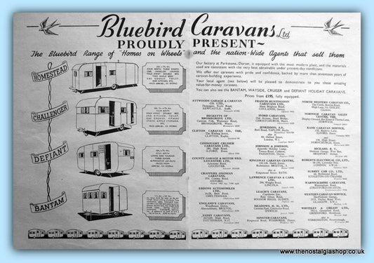 Bluebird Caravans Original Advert 1952 (ref AD6368)