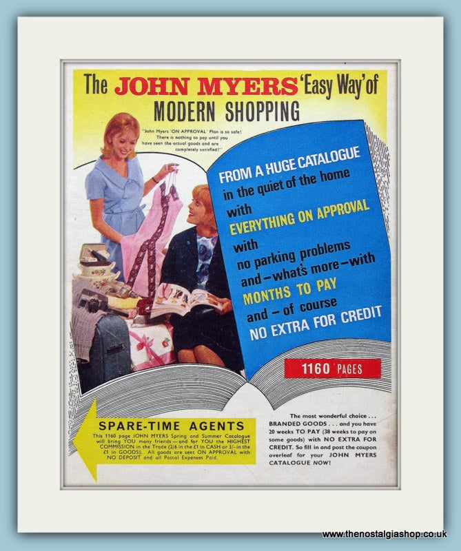 John Myers Catalogue 1960's Original Advert (ref AD4541)