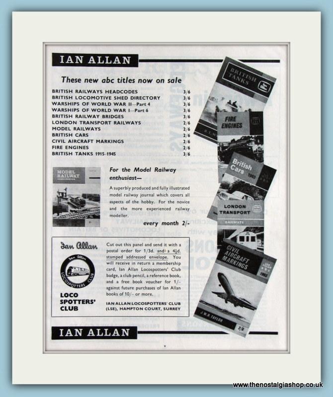 Model Railways Ian Allan Set Of 3 1962 Original Adverts (ref AD2872)