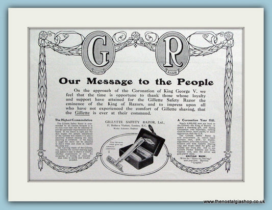 Gillette Razor. Original Advert 1911 (ref AD6013)