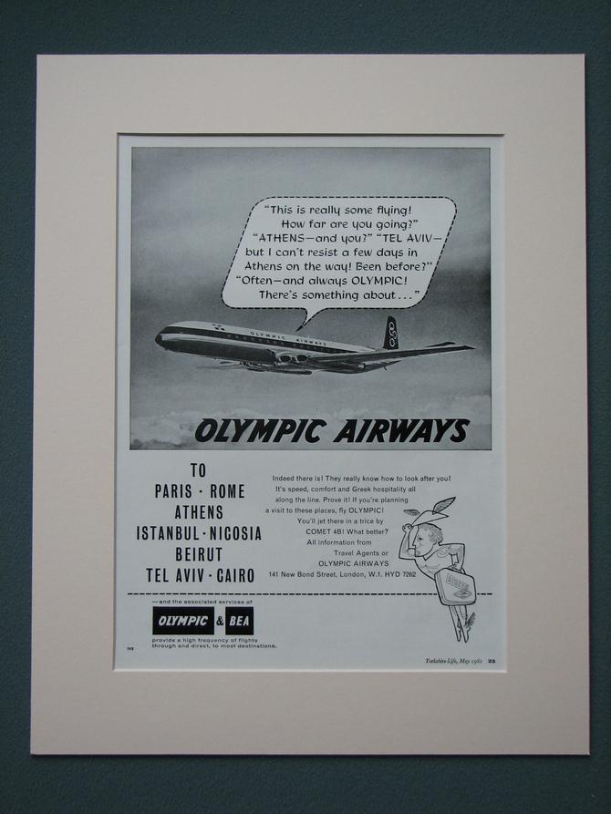Olympic Airways & Shipping 1961 Original adverts x2 (ref AD675)