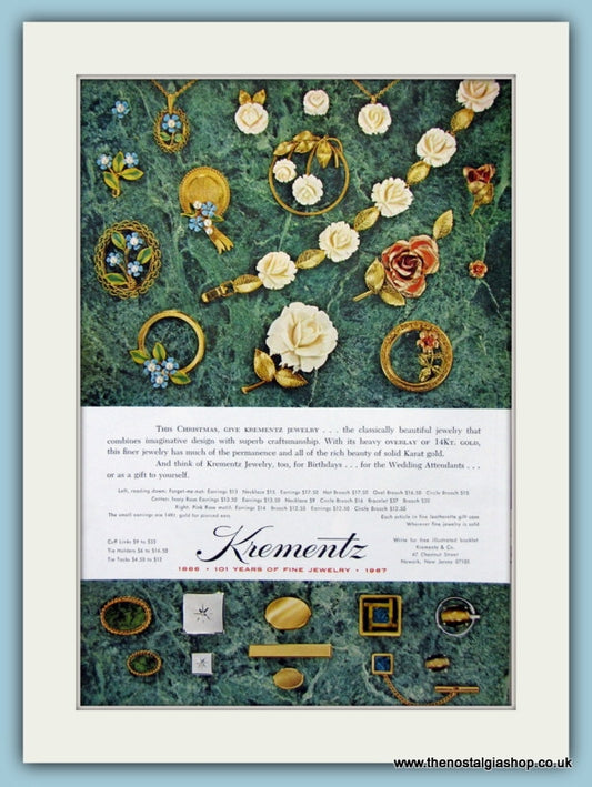 Krementz Jewellery Original Advert 1967 (ref AD6177)