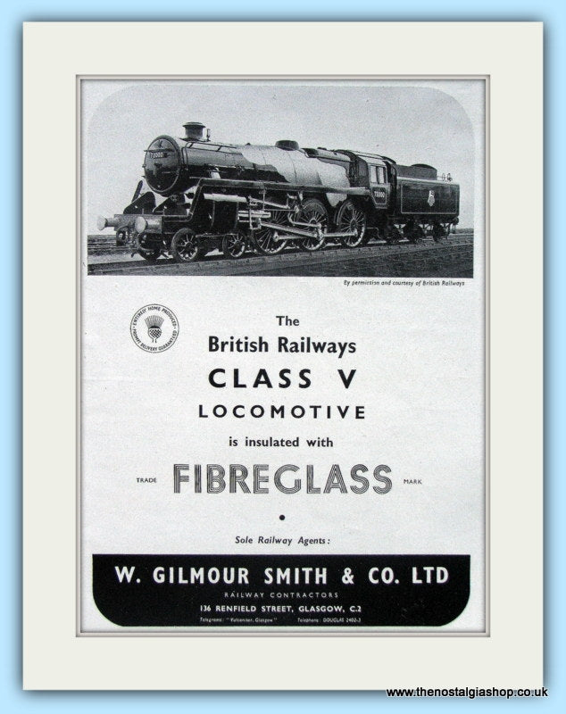 British Railways Insulation Fibreglass W.Gilmour Smith Original Advert 1951 (ref AD6507)