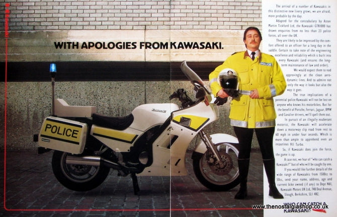 Kawasaki GTR1000 Police Bike. Original advert 1988 (ref AD1288)