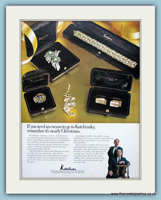 Kutchinsky Jewellery Original Advert 1967 (ref AD6258)
