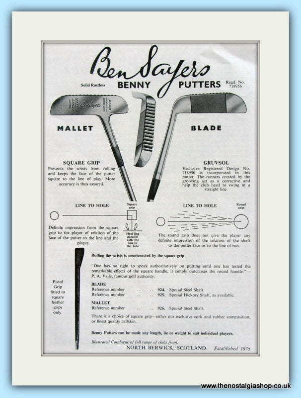 Ben Sayers Benny Putters. Original Advert 1960 (ref AD4996)