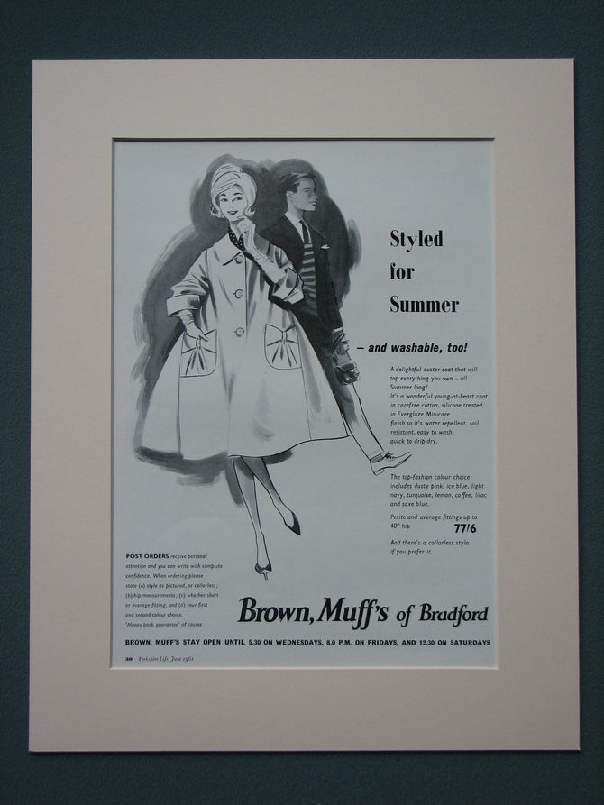 Brown Muff's of Bradford 1961 Original advert (ref AD810)